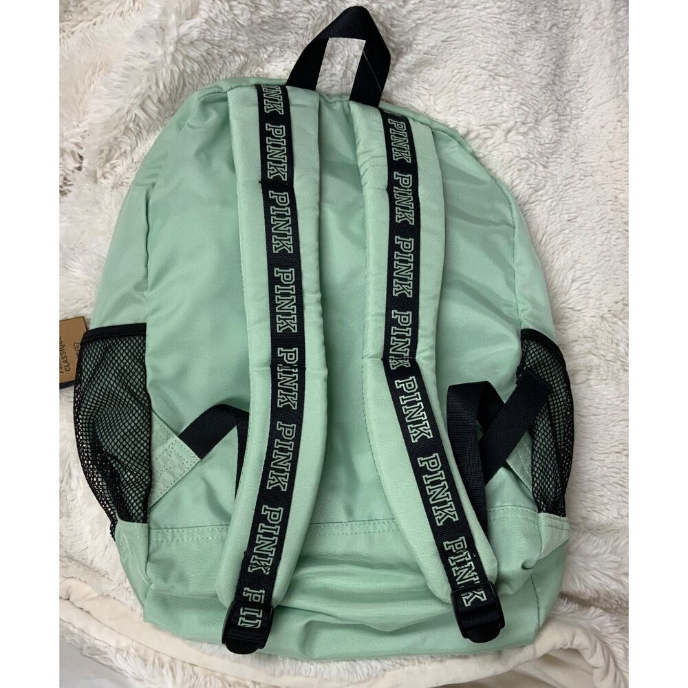 Victoria’s Secret PINK Classic Backpack Soft Jade Laptop School Bookbag New - Picture 2 of 2